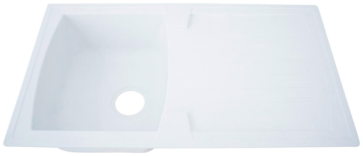 Spüle Respekta Boston Stein Bxt: 86x50 Cm - Weiß, Trend, Glas/Kunststoff (86/20/50cm) - Respekta