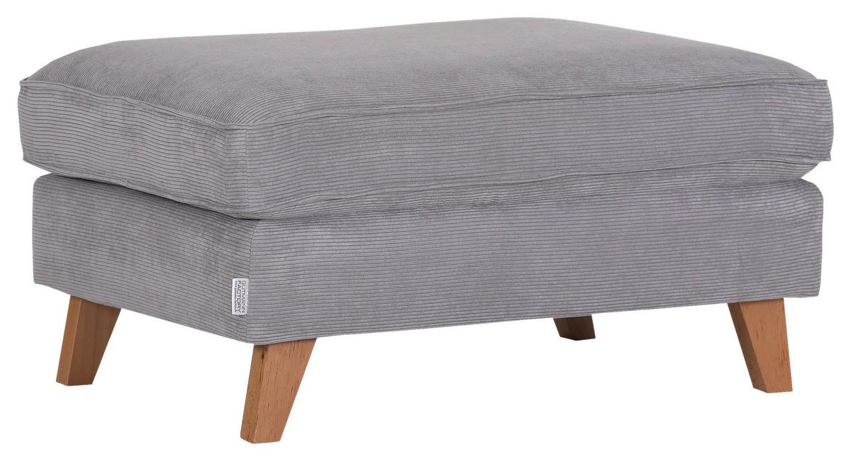 Hocker Rimini, Grau B: 93 cm - Buchefarben/Grau, Design, Textil (93/47/65cm) - MID.YOU