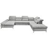 Ecksofa Melfi Schlammfarben U: 168 Cm - Schlammfarben/Silberfarben, MODERN, Textil (168/350/245cm) - MID.YOU