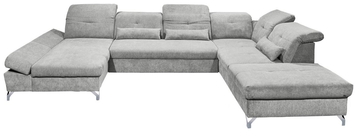 Ecksofa Melfi Schlammfarben U: 168 Cm - Schlammfarben/Silberfarben, MODERN, Textil (168/350/245cm) - MID.YOU