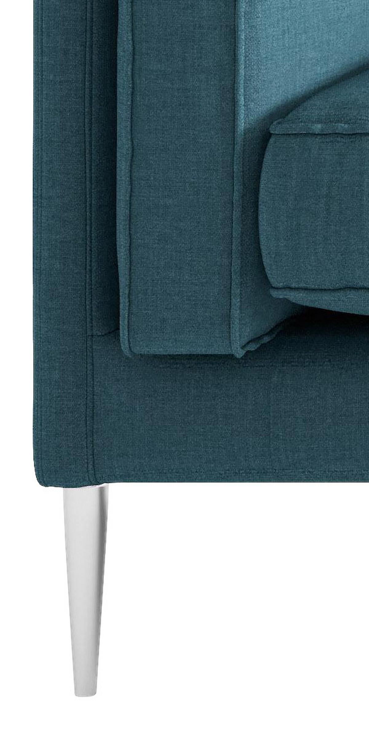 Sitzgarnitur Austin - Edelstahlfarben/Petrol, Design, Textil - Livetastic