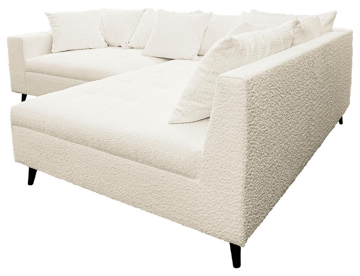 Ecksofa Pruno, Weiß S: 247x174 Cm - Schwarz/Weiß, Design, Textil (247/174cm) - MID.YOU