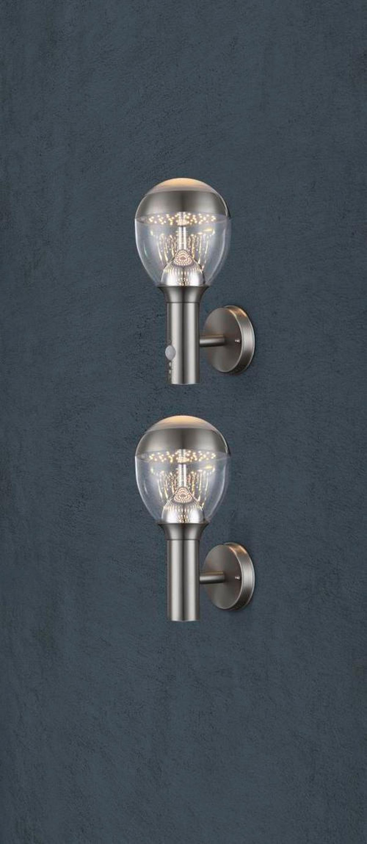 Led Außenleuchte Callisto 11 Watt Edelstahl - Klar/Silberfarben, Basics, Kunststoff/Metall (15/17,5/32cm) - Globo