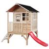 Stelzenhaus mit Rutsche Naturfarben Exit Loft 300 - Rot/Naturfarben, KONVENTIONELL, Holz (369/190/215cm) - EXIT Toys