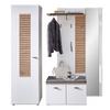 Garderobe Fresno Eiche Artisan/weiß B: 187 Cm - Schwarz/Weiß, Design, Glas/Holzwerkstoff (187/201/40cm) - Livetastic