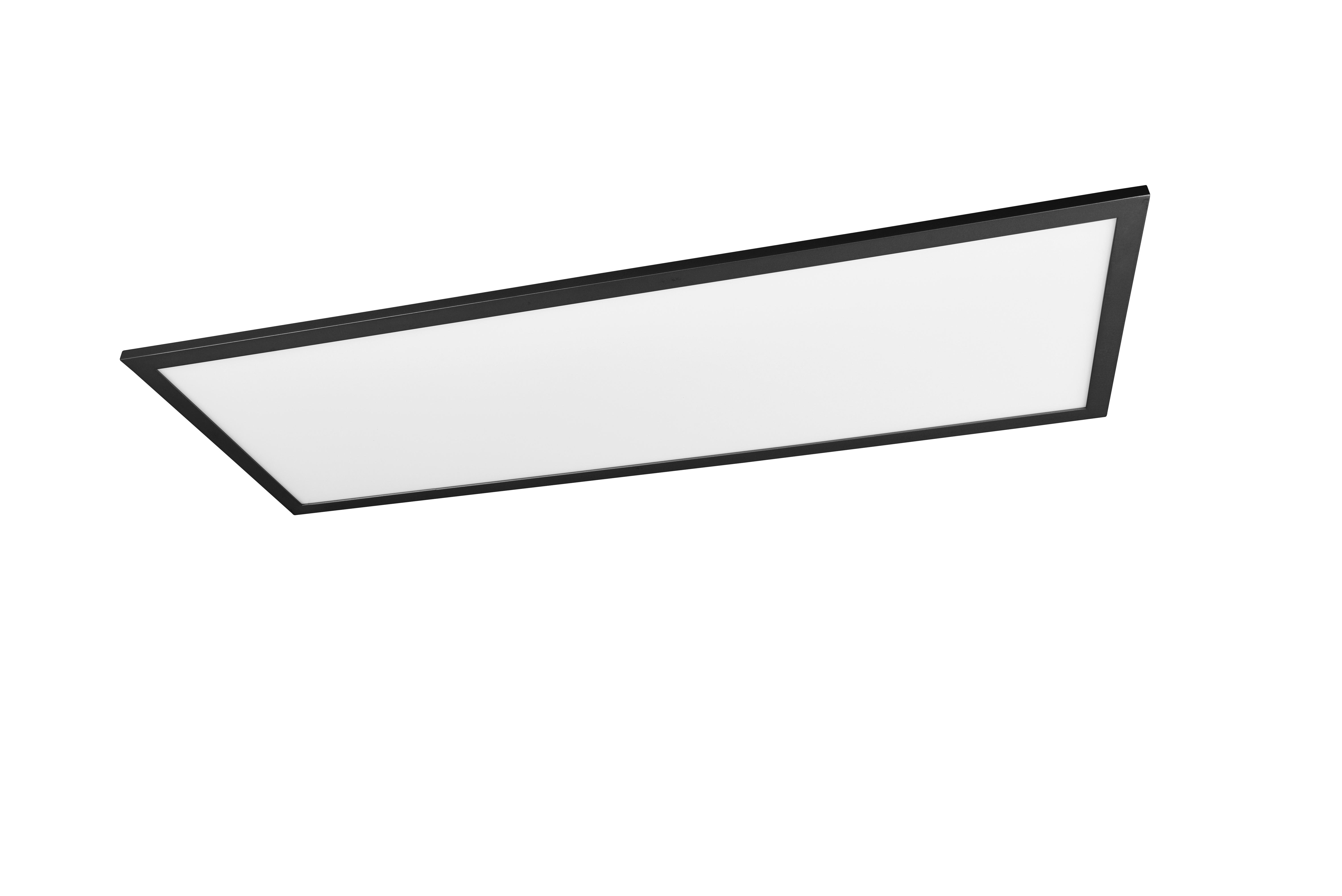 Led-deckenleuchte Alpha L: 80 Cm, Rechteckig - Schwarz, Basics, Metall (30/80/5cm)