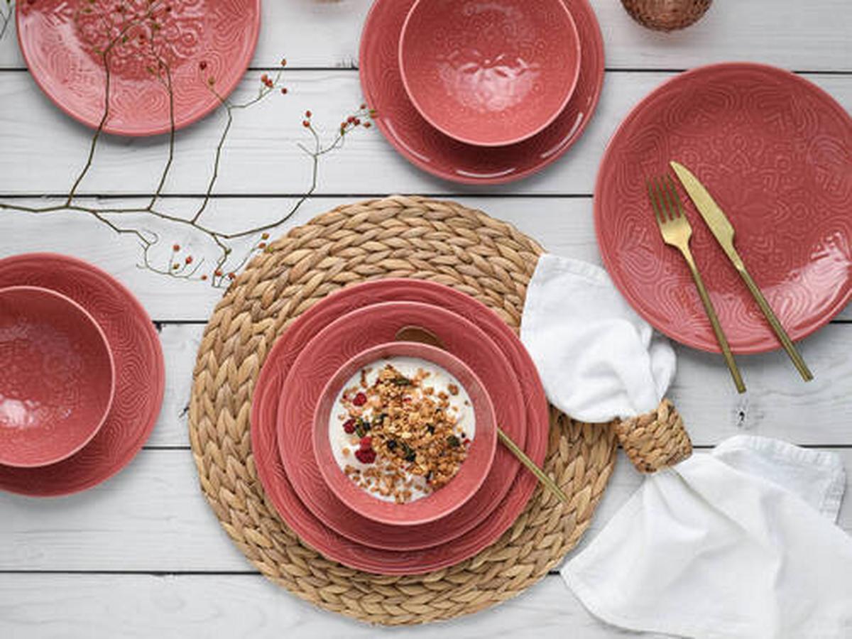 Tafelservice 21630 Orient Mandala - Dunkelrosa, Trend, Keramik - Creatable