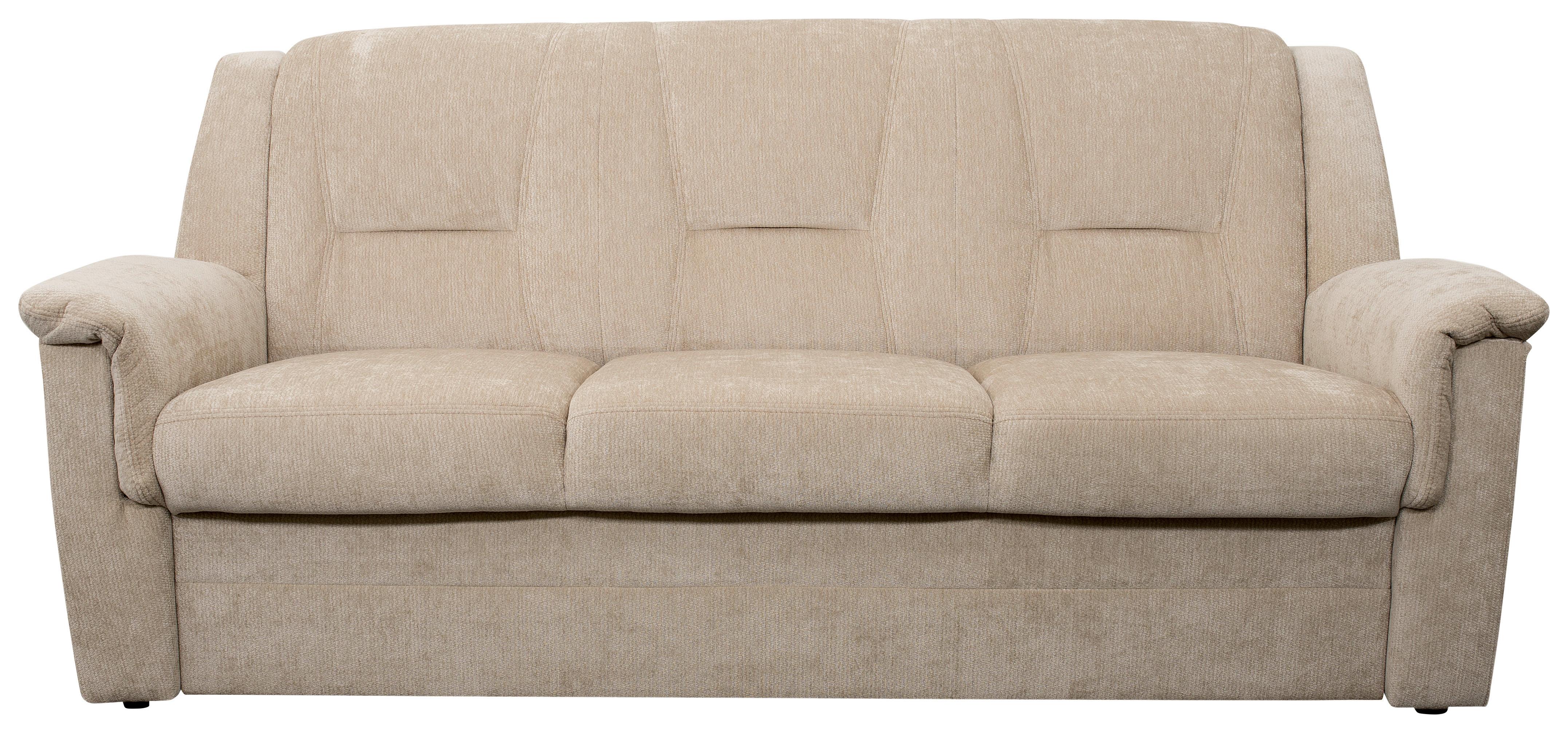 Třímístná pohovka RAFAEL, béžová - černá/béžová, Trend, textil/plast (209/95/95cm)