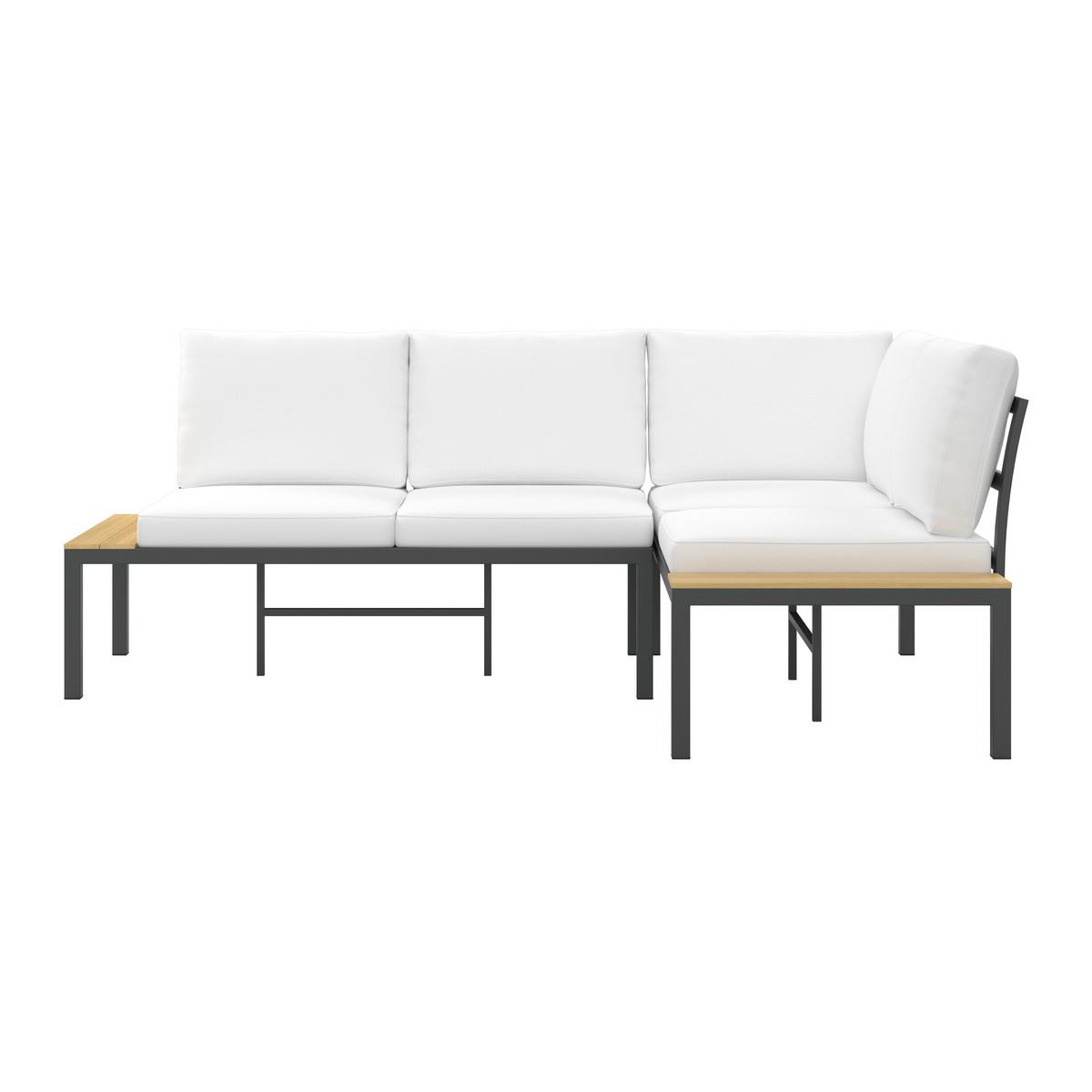 TERASOVÁ SEDACÍ SOUPRAVA ARIANNA - černá/krémová, Moderní, kov/textil (146/76/75cm) - Bessagi Garden