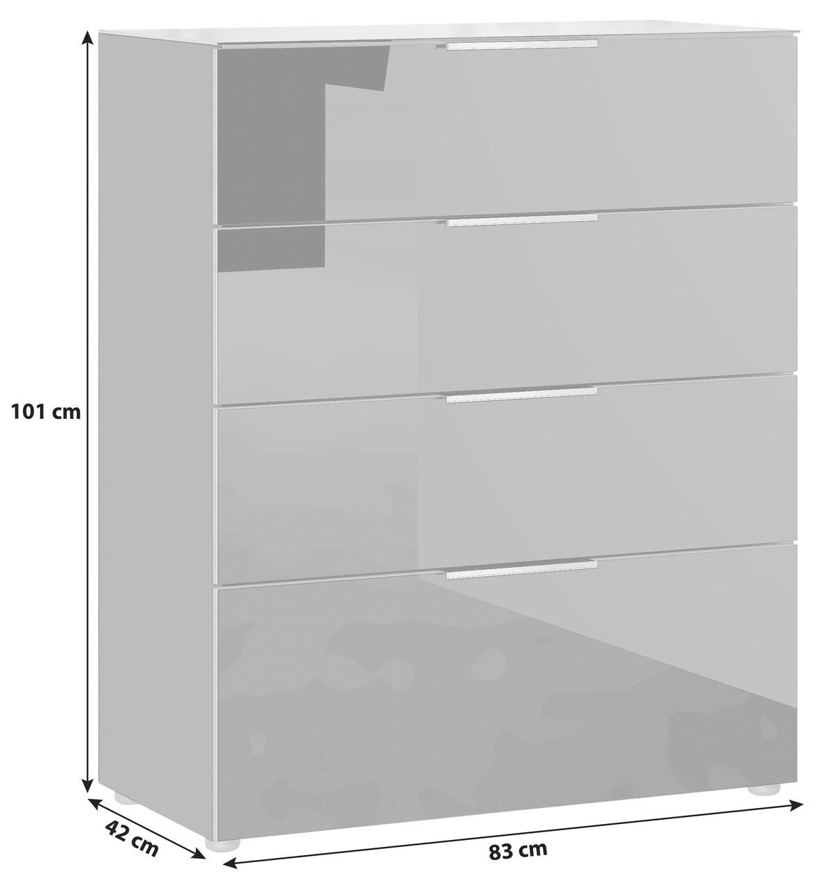 Kommode mit Glasfront B: 83 cm Gw-Oakland, Schwarz - Schwarz, KONVENTIONELL, Glas/Holzwerkstoff (83/101/42cm) - Germania