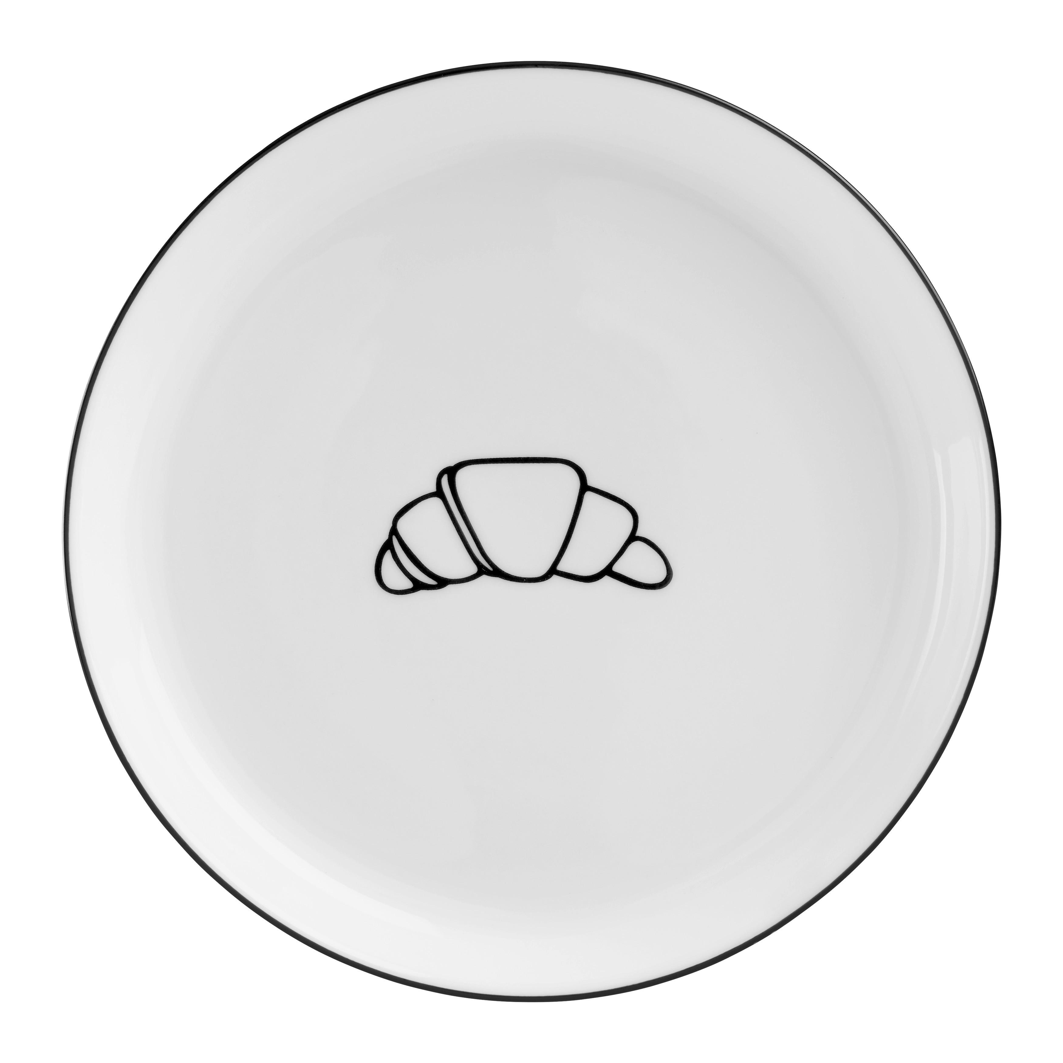 Dezertný tanier BELGIC LIGHTNESS - čierna/biela, Modern, keramika (17,5/2,1cm) - Mömax