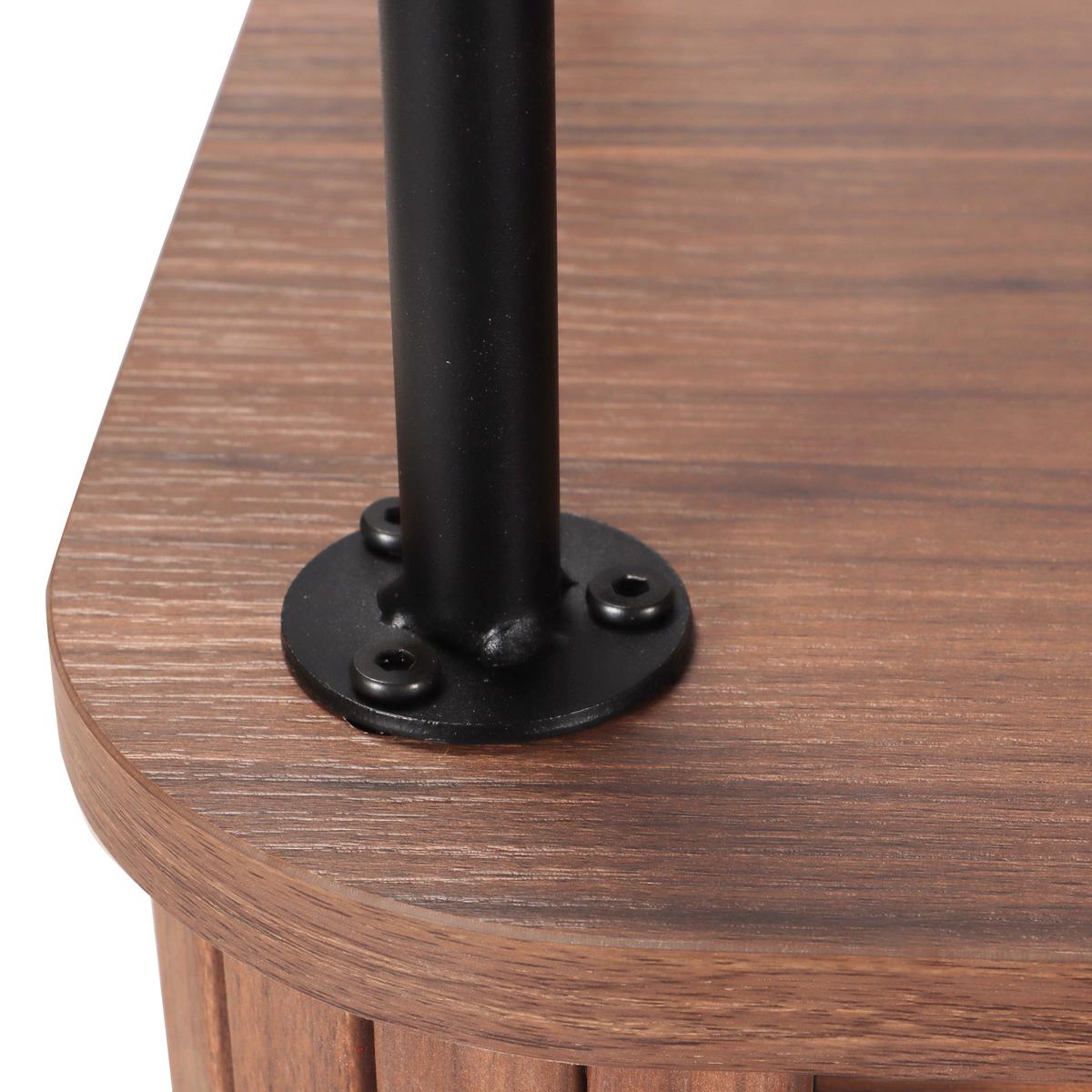 Nachttisch Walnuss/schwarz B: 45 Cm - Walnussfarben/Schwarz, Design, Holzwerkstoff/Metall (45/55/40cm) - Livetastic