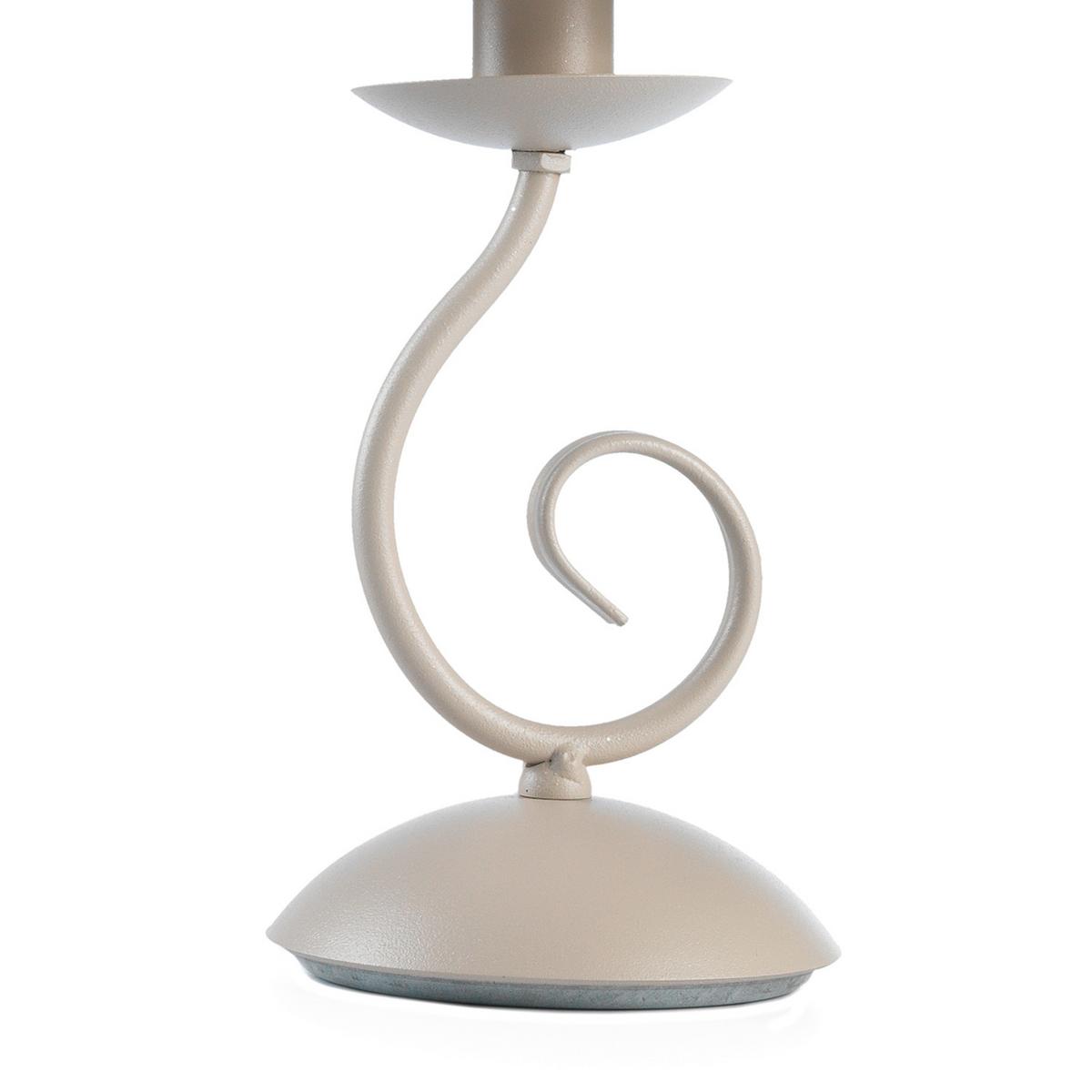 Tischleuchte Polette Creme L: 14 cm - Creme, KONVENTIONELL, Kunststoff/Textil (14/14/34cm)