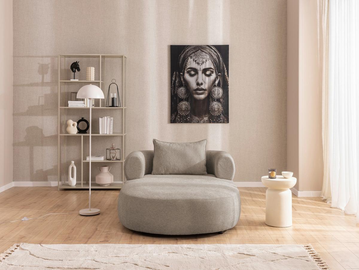 Xxl-sessel Ferro Hellbraun B: 122 Cm - Hellbraun/Schwarz, Design, Textil (122/76/156cm) - Livetastic