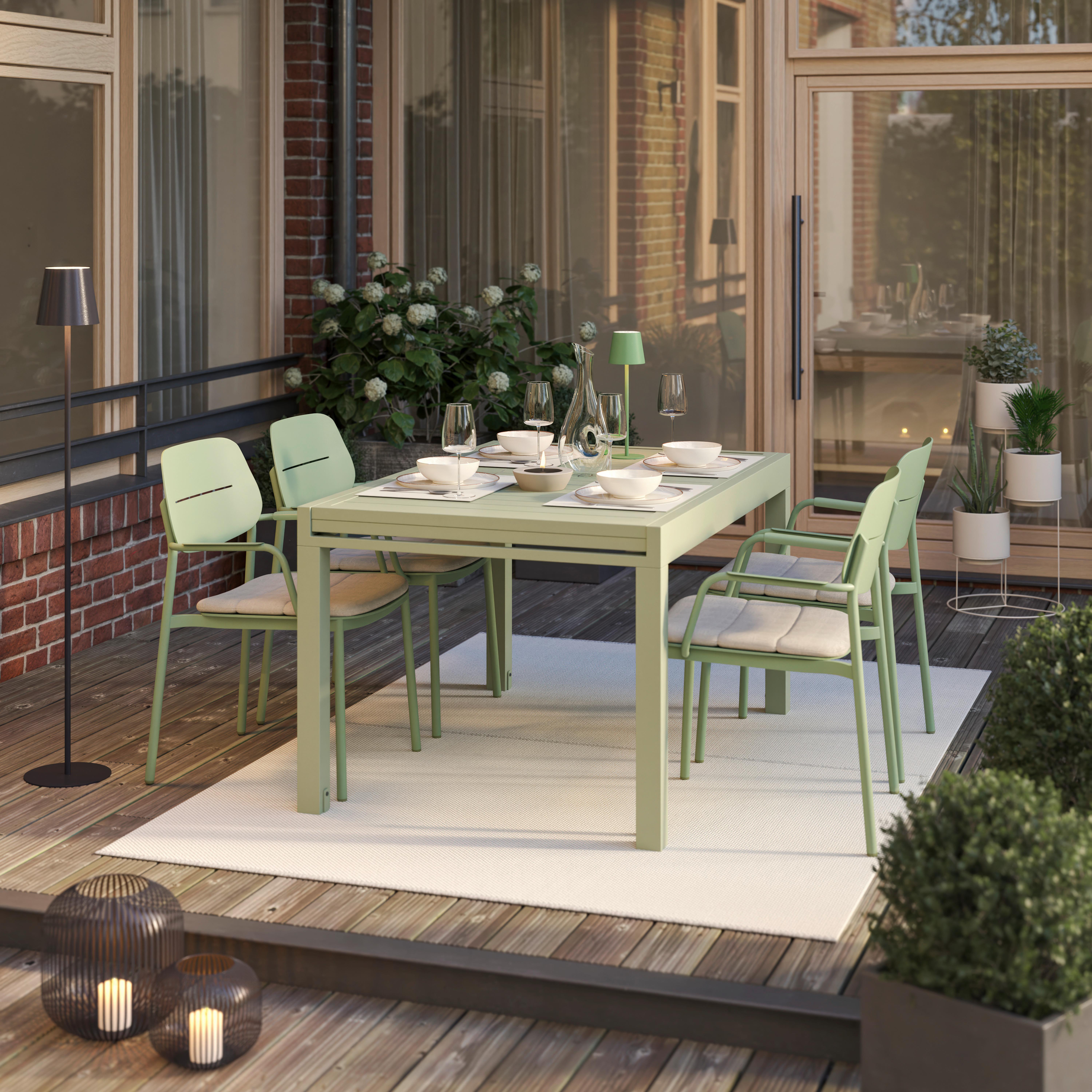 ZAHRADNÍ STŮL VERDE - šalvějově zelená, Moderní, kov (270/76/90cm) - Modern Living