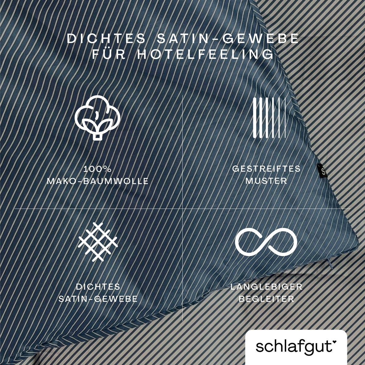 Kopfpolsterbezug Woven Satin Fade - Blau/Hellgrau, Basics, Textil (40/80cm) - Schlafgut