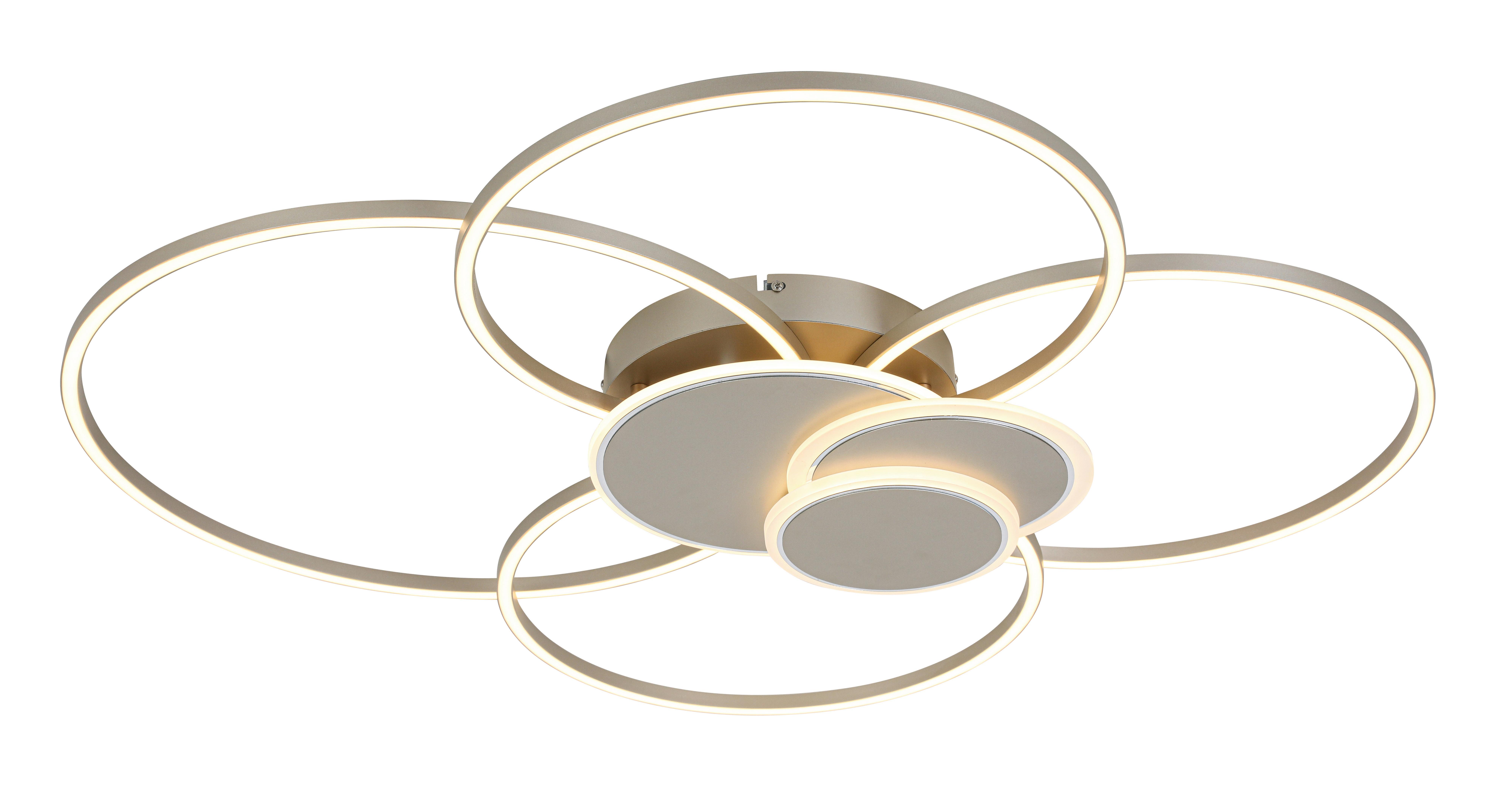 LED-Deckenleuchte Chiara - Chromfarben/Champagner, Basics, Kunststoff/Metall (91/81/9,5cm) - Luca Bessoni