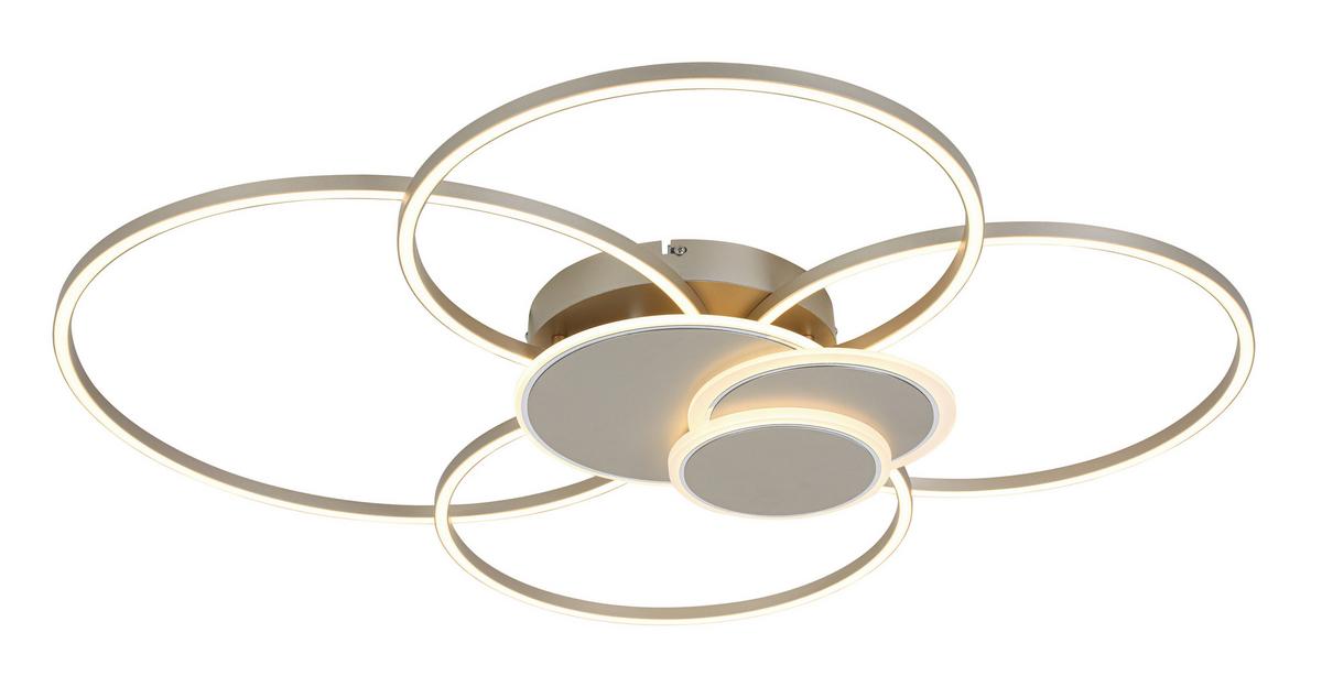 LED-Deckenleuchte Chiara - Chromfarben/Champagner, Basics, Kunststoff/Metall (91/81/9,5cm) - Luca Bessoni