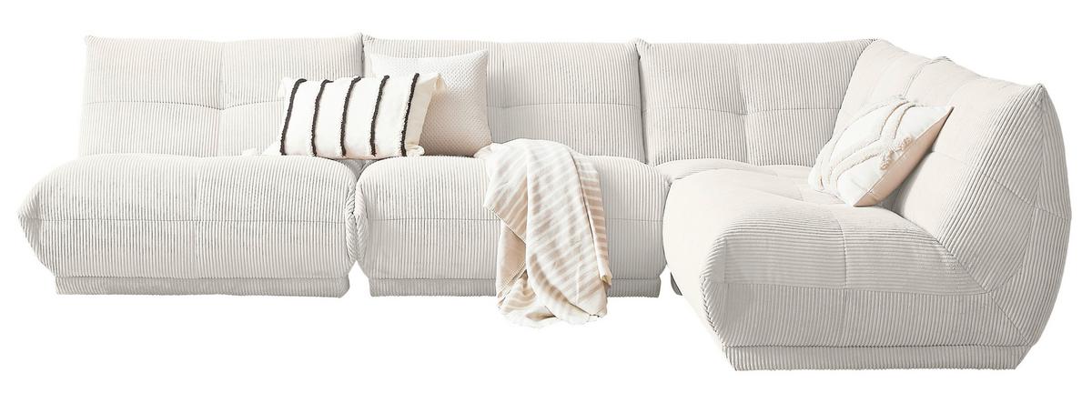 Ecksofa Giselle - Weiß, Trend, Textil (315/210cm) - Livetastic