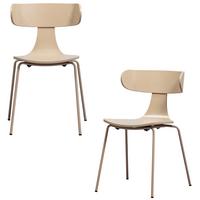 Stuhl-Set Form Sandfarben B: 50 cm - Sandfarben, Design, Holz/Metall (50/77,5/52cm) - Livetastic