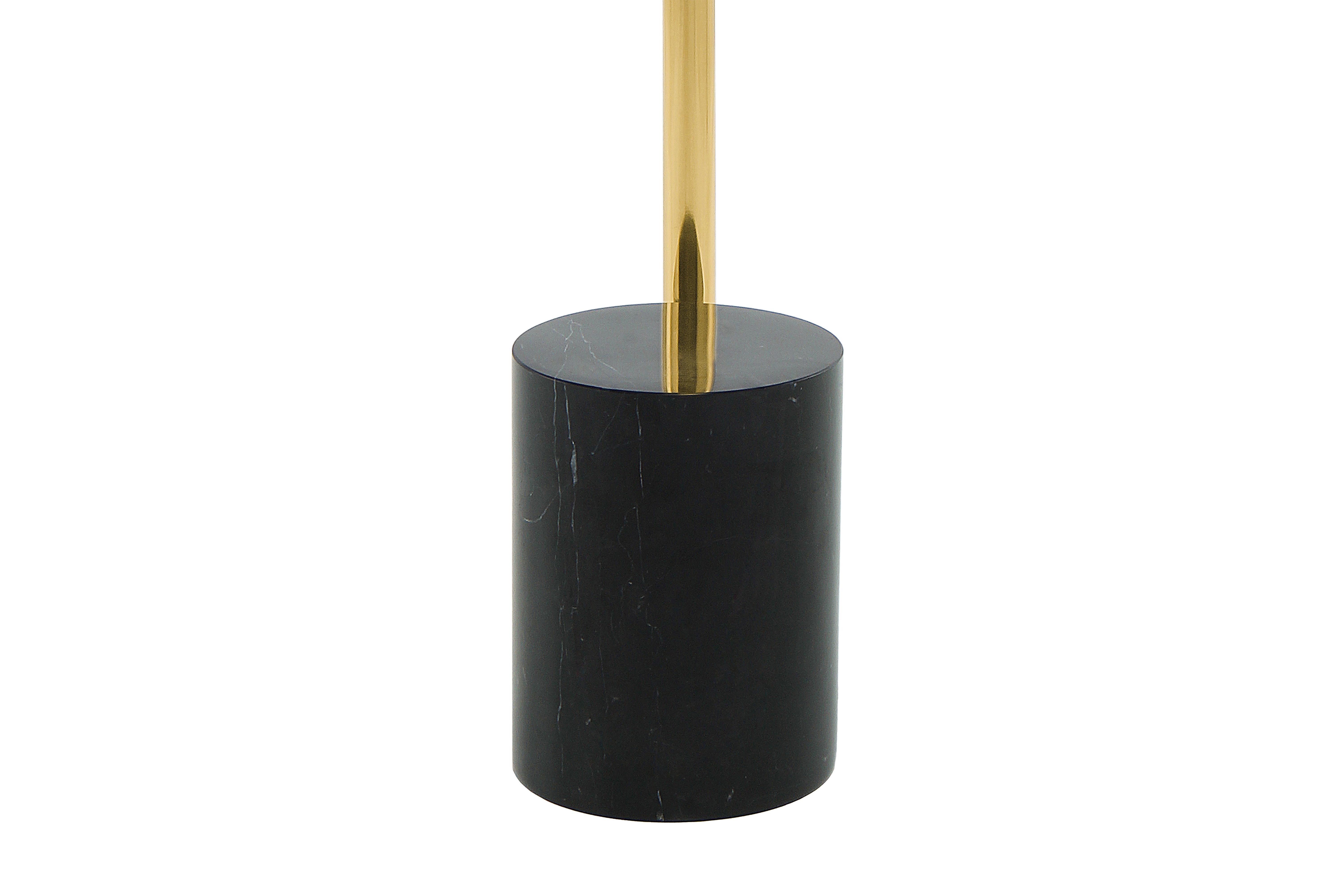 Beistelltisch rund ROSARIO aus Metall in Gold/Schwarz mit Klarglasplatte Detail Bottom