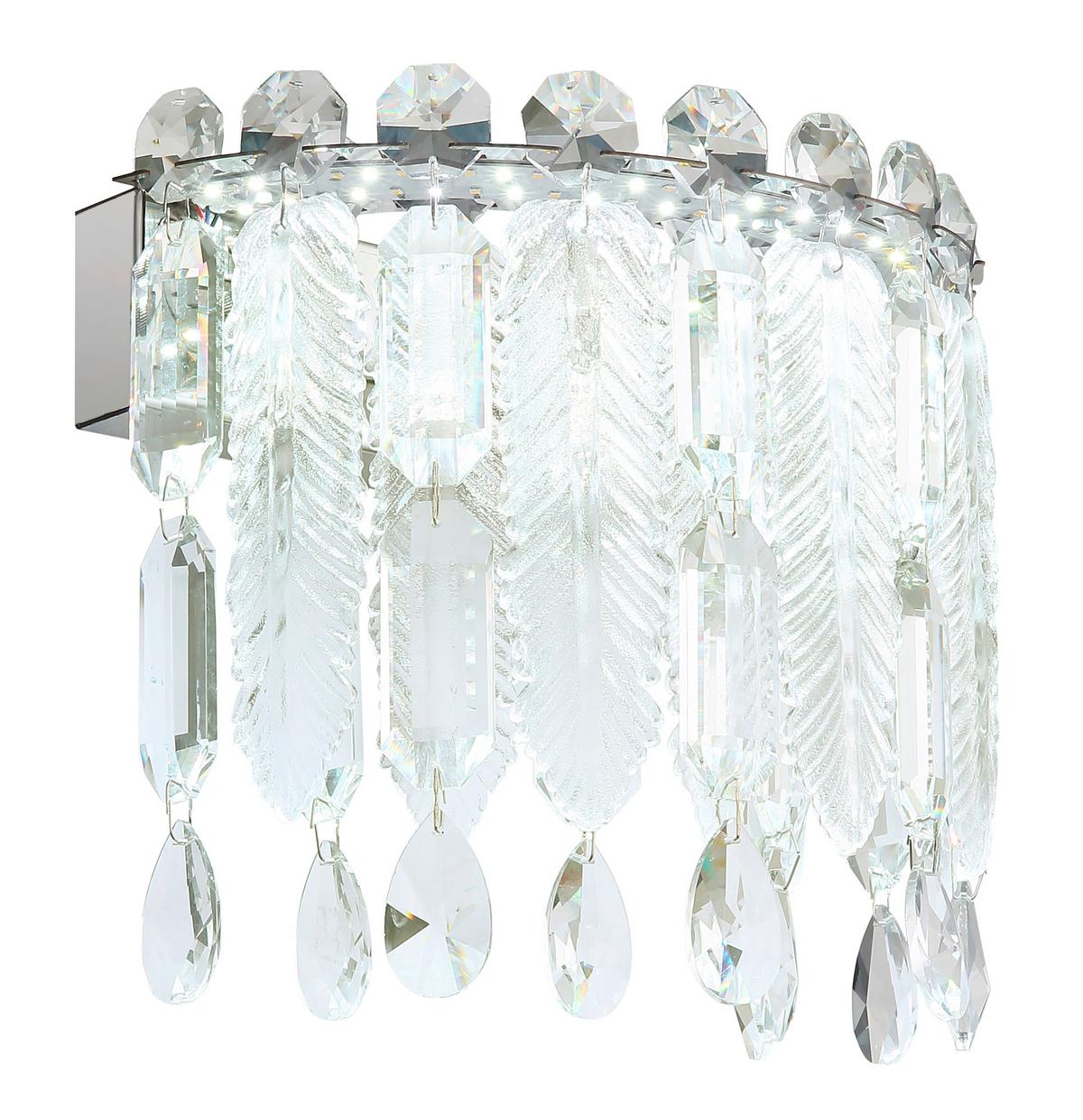 LED-Wandleuchte 67176-12w - Klar/Chromfarben, KONVENTIONELL, Glas/Metall (28/17/24,5cm) - Globo