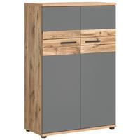 Mason B: 80 Cm Nox Oak Mason - Eichefarben/Schwarz, Holzwerkstoff (80/122/37cm) - MID.YOU