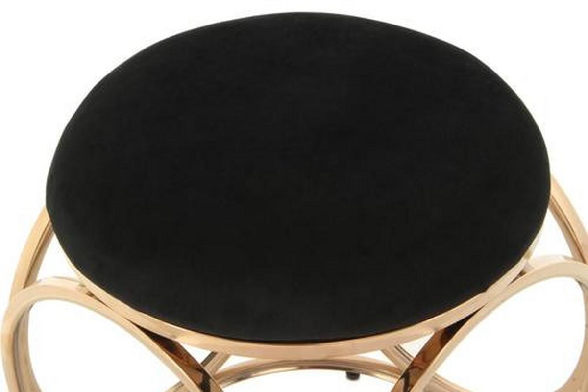 Hocker Edelstahl/Baumwolle Schwarz/Kupferfarben H: 49 cm - Schwarz/Kupferfarben, Trend, Textil/Metall (40/49/40cm) - Kayoom