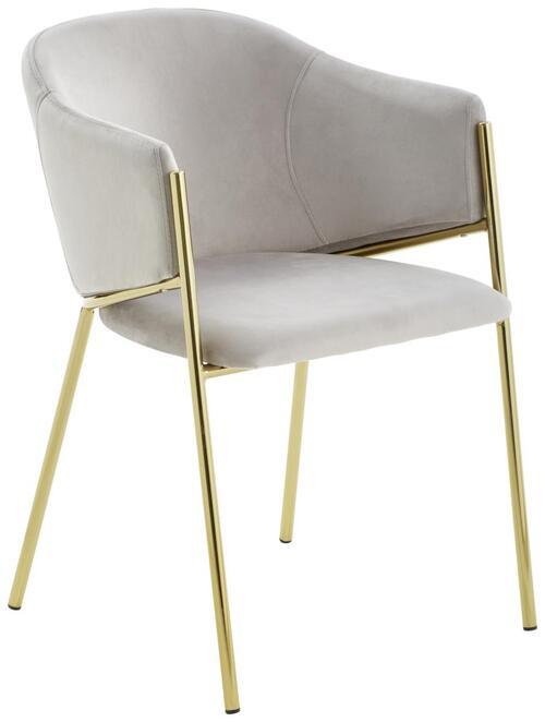 Armlehnstuhl Kronos -Trend Hellgrau/Gold - Goldfarben/Hellgrau, Trend, Textil/Metall (53/77/60cm) - Livetastic