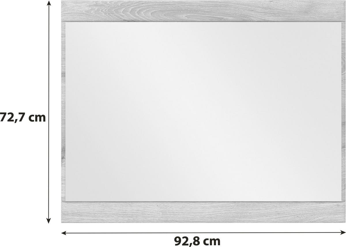 Wandspiegel Grano Eichefarben B: 92,8 Cm - Eichefarben, Trend, Glas/Holzwerkstoff (92,8/72,7/3,6cm)