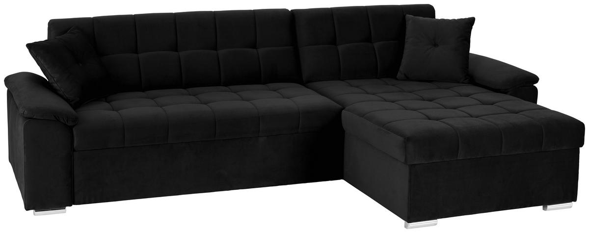 Ecksofa Bali Schwarz, 257cx167cm - Schwarz, Trend, Textil (257/167cm) - Livetastic