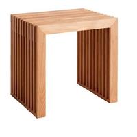 Hocker Rib - Teakfarben, KONVENTIONELL, Holz (45/43/35cm) - MID.YOU
