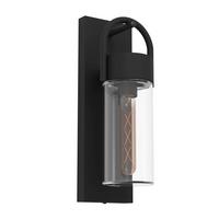 Außenwandleuchte Carraro 60W Metall Glas, Wandmontage - Klar/Schwarz, KONVENTIONELL, Glas/Metall (11,5cm) - Eglo