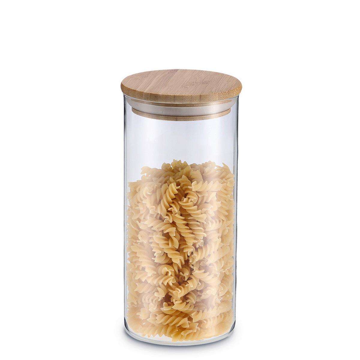 Vorratsgläserset Naturfarben B: 40 Cm - Naturfarben, Basics, Glas/Holz (40/46,5/28cm) - Zeller Present