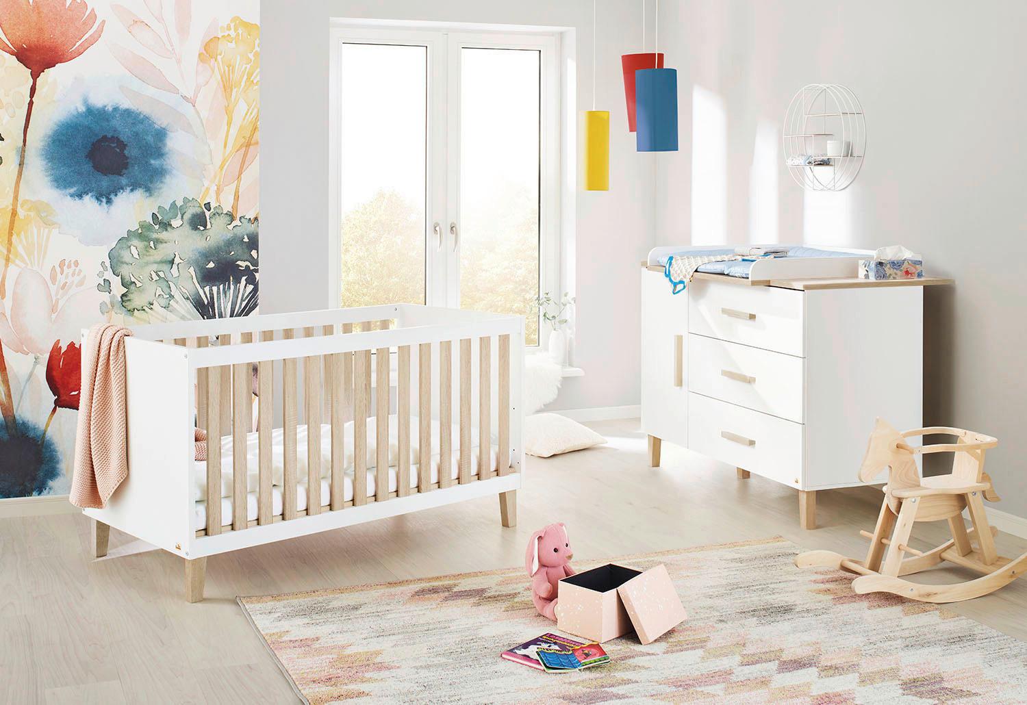 Babyzimmer 2-teilig. weiß/Natur