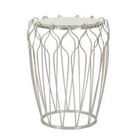 KONFERENČNÝ STOLÍK HOOK - strieborná, Basics, kov/kameň (47,5/61,5cm)