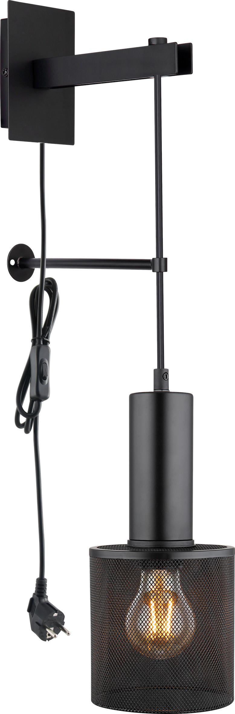 Wandleuchte 15648w2 - Schwarz, Design, Kunststoff/Metall (12/23/60cm) - Globo