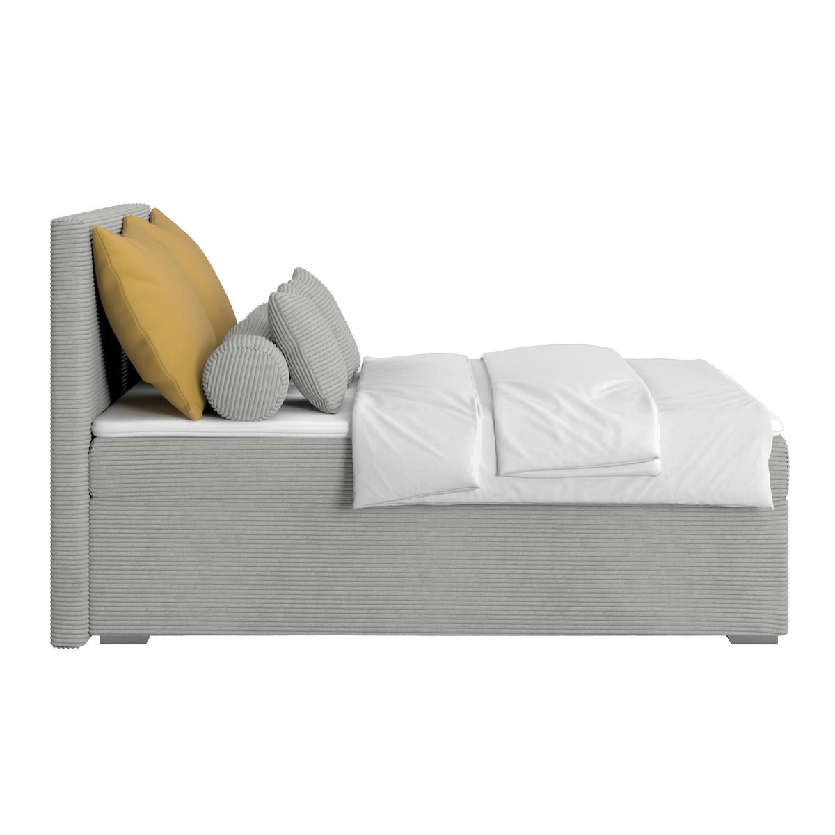 Kárpitozott Ágy Adria 140/200cm - szürke, Konventionell, textil/fa (140/200cm)