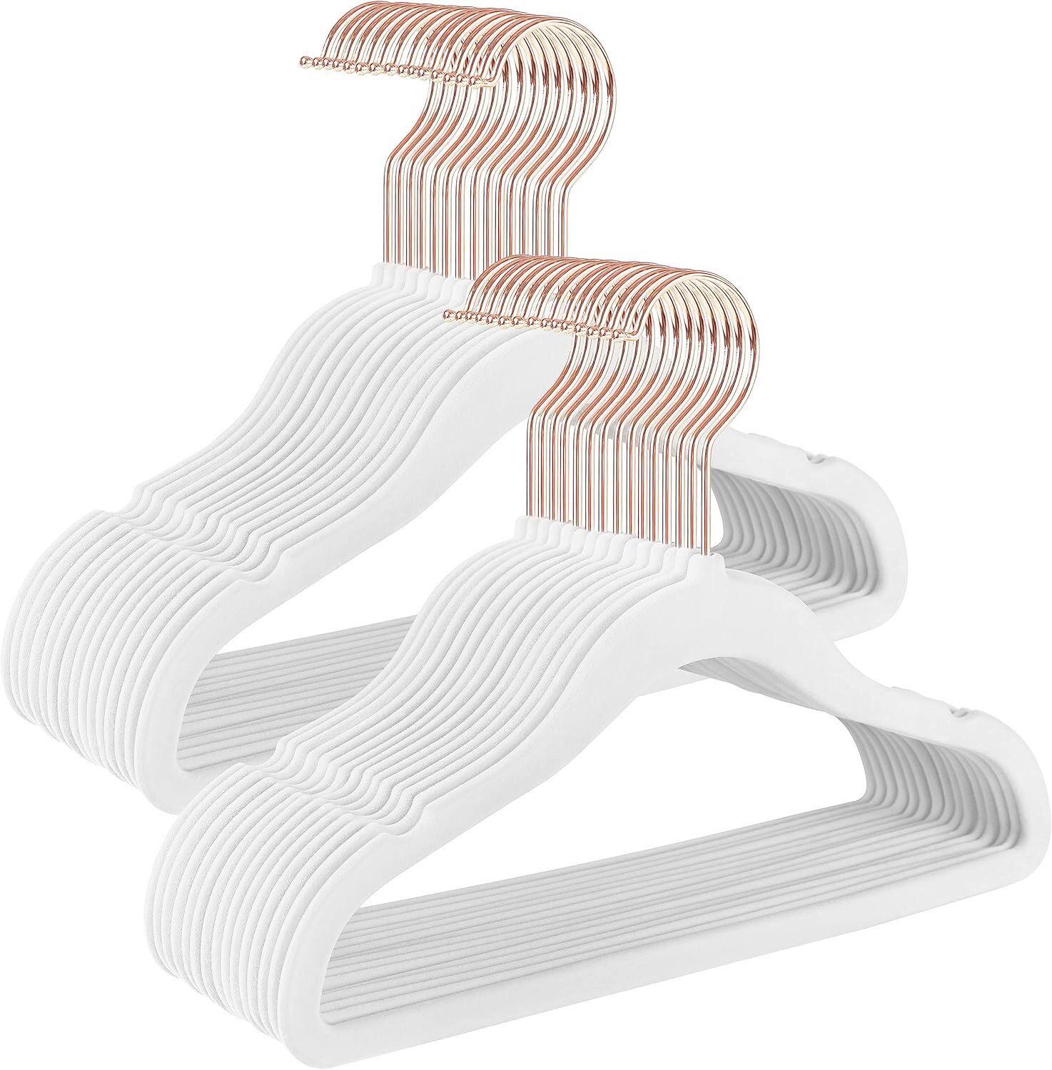 Kinderkleiderbügelset Kid´s Velvet Hangers Weiß B: 30 cm - Weiß, Basics, Kunststoff/Metall (30cm)