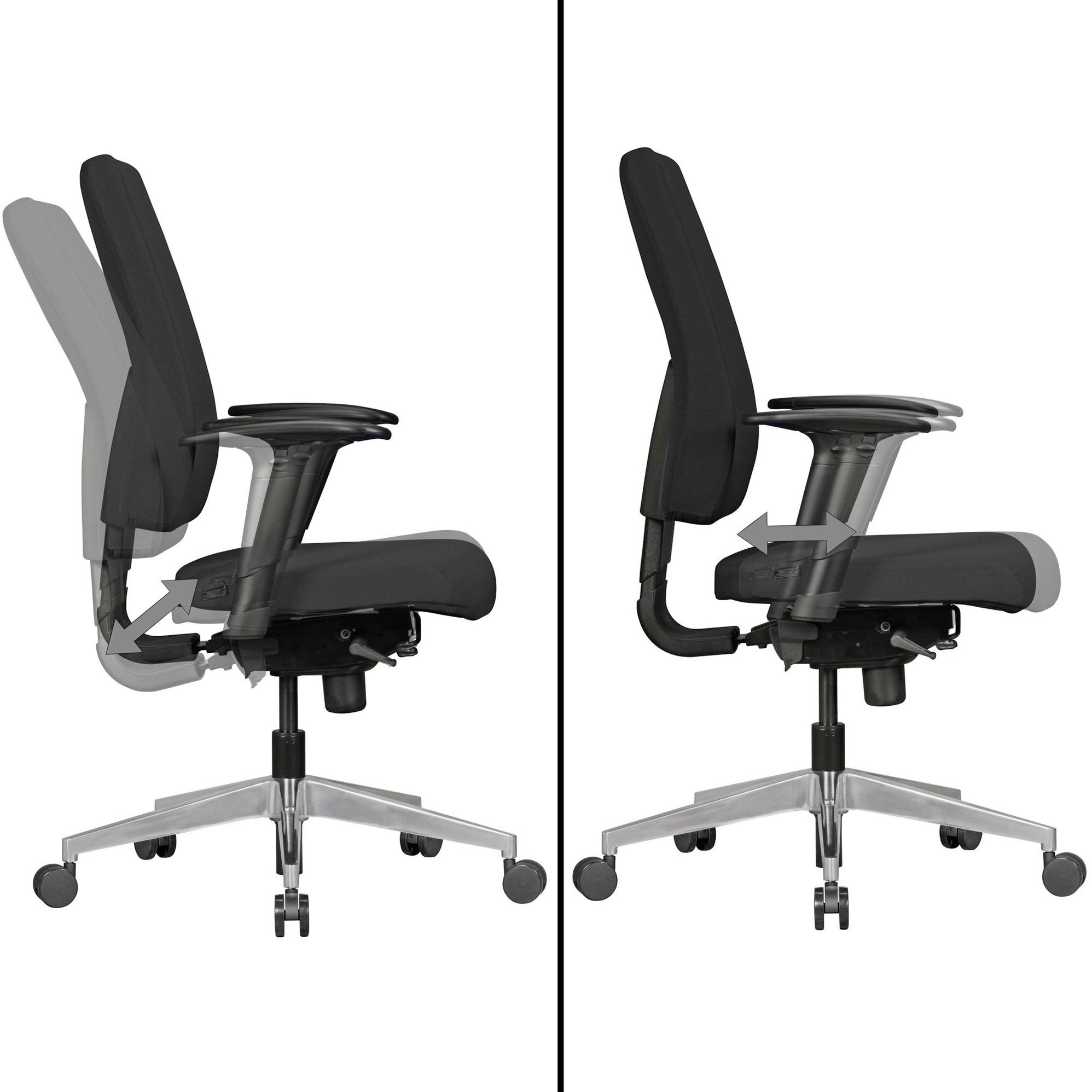 Schreibtischsessel DARIUS Mid.You aus Webstoff/Aluminium in Schwarz Funktionen