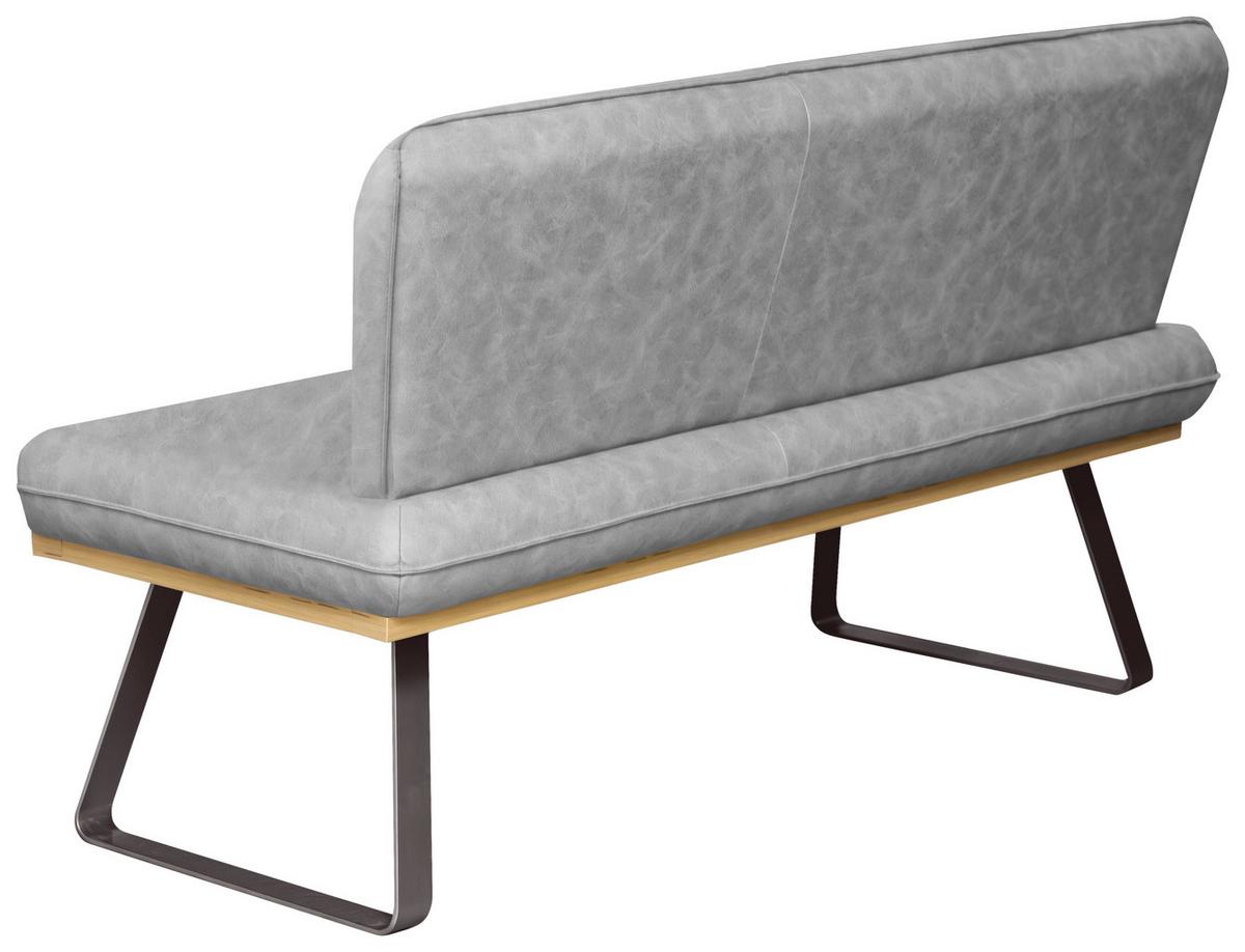 Sitzbank Jannes Webstoff grau, B: 160cm - Schwarz/Grau, MODERN, Holzwerkstoff/Textil (160/48/90cm)