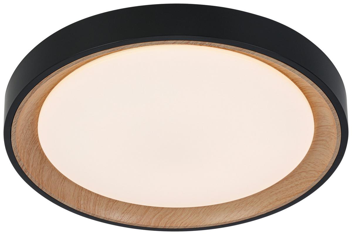 LED-Deckenleuchte Catherine - Eichefarben/Schwarz, Basics, Kunststoff/Metall (40/7cm) - Luca Bessoni