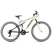 Mountainbike Fully 29 Zoll Scrawler 21 Gänge - Weiß/Grün, Basics, Metall (180/70cm) - KS Cycling