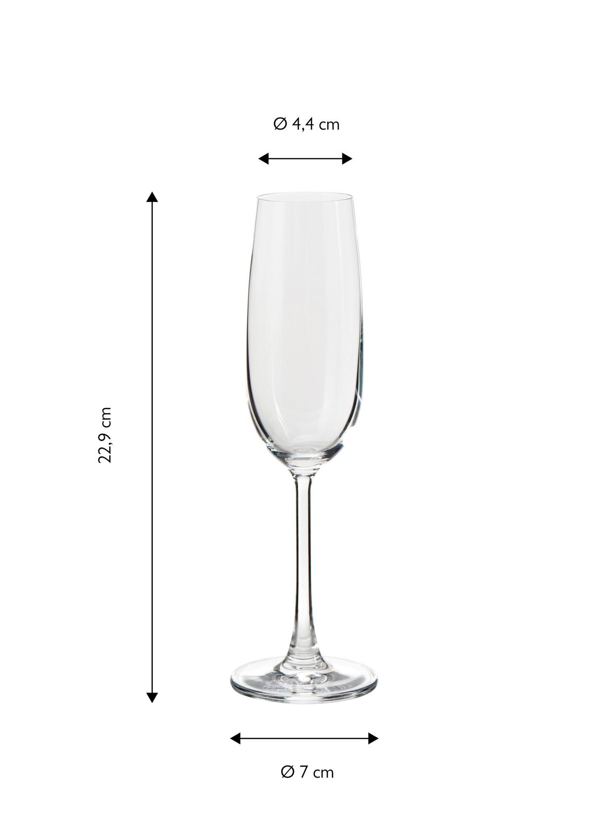 Gläserset Transparent D: 7 cm - Transparent, Basics, Glas (7/22,9cm) - Echtwerk