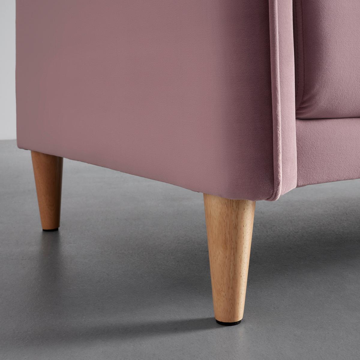 Pohovka LIVIA růžová - růžová/přírodní barvy, Moderní, dřevo/textil (176/78/76cm) - Bessagi Home