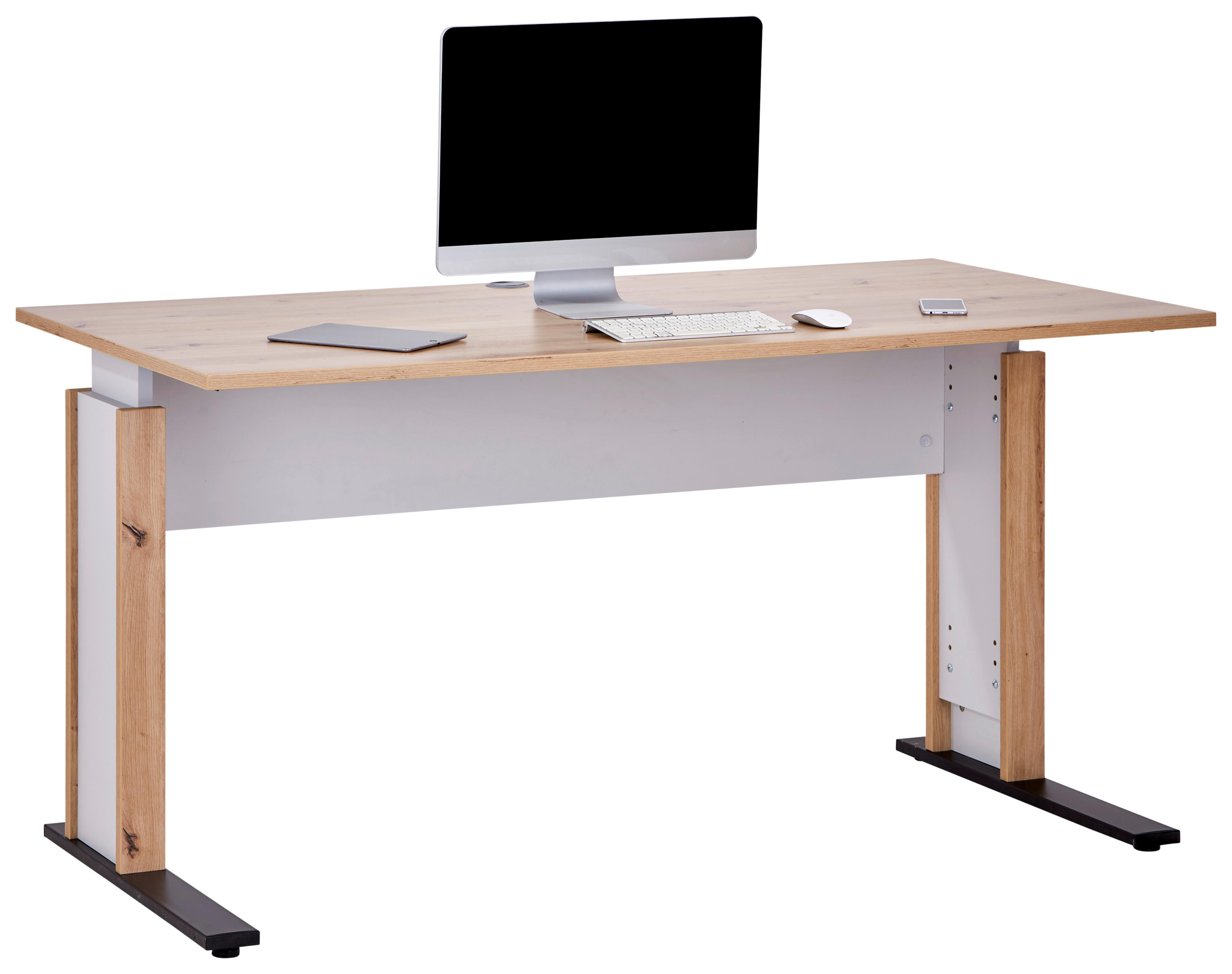 Schreibtisch m. Kabeldurchlass B:160cm H:71,5-80cm Kontor K8