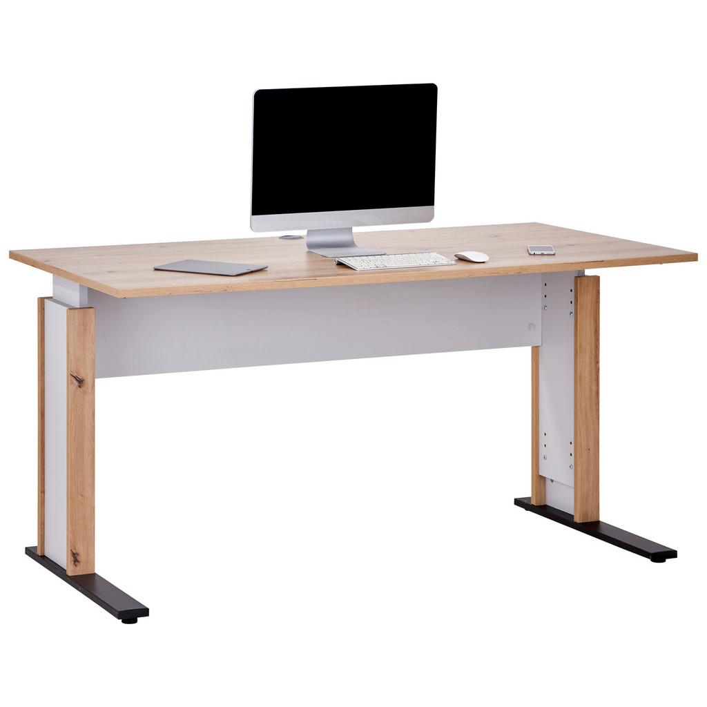 Schreibtisch mit Kabeldurchlass B:160cm H:71,5-80cm Kontor K8