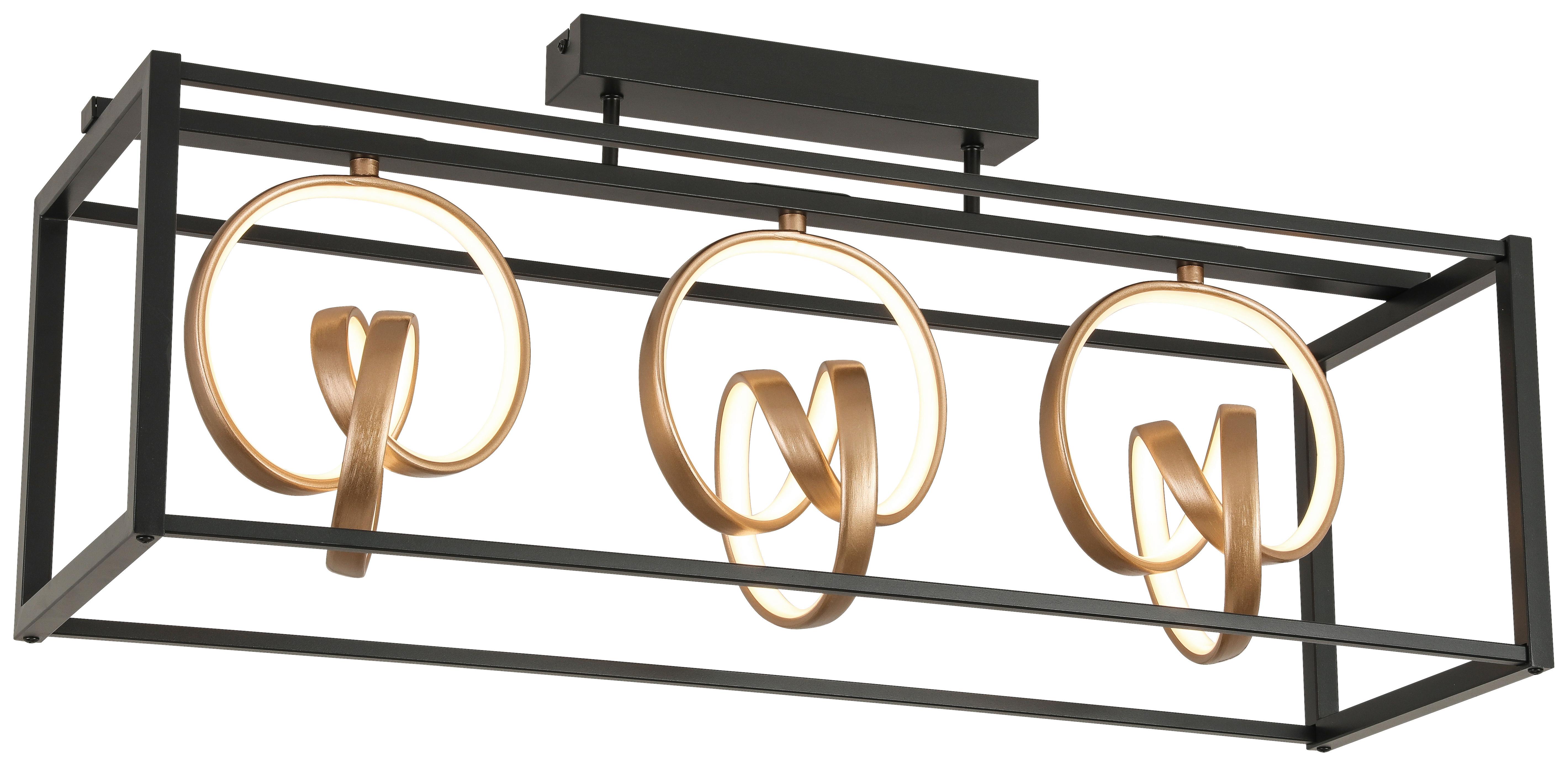 Led Mennyezeti Lámpa Manuel - fekete/cappuccino, Design, műanyag/fém (80/25/35cm) - Luca Bessoni