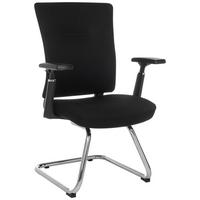 Besucherstuhl Captivo Pro V Schwarz B: 67 cm - Silberfarben/Schwarz, MODERN, Kunststoff/Textil (67/100/62cm) - MID.YOU