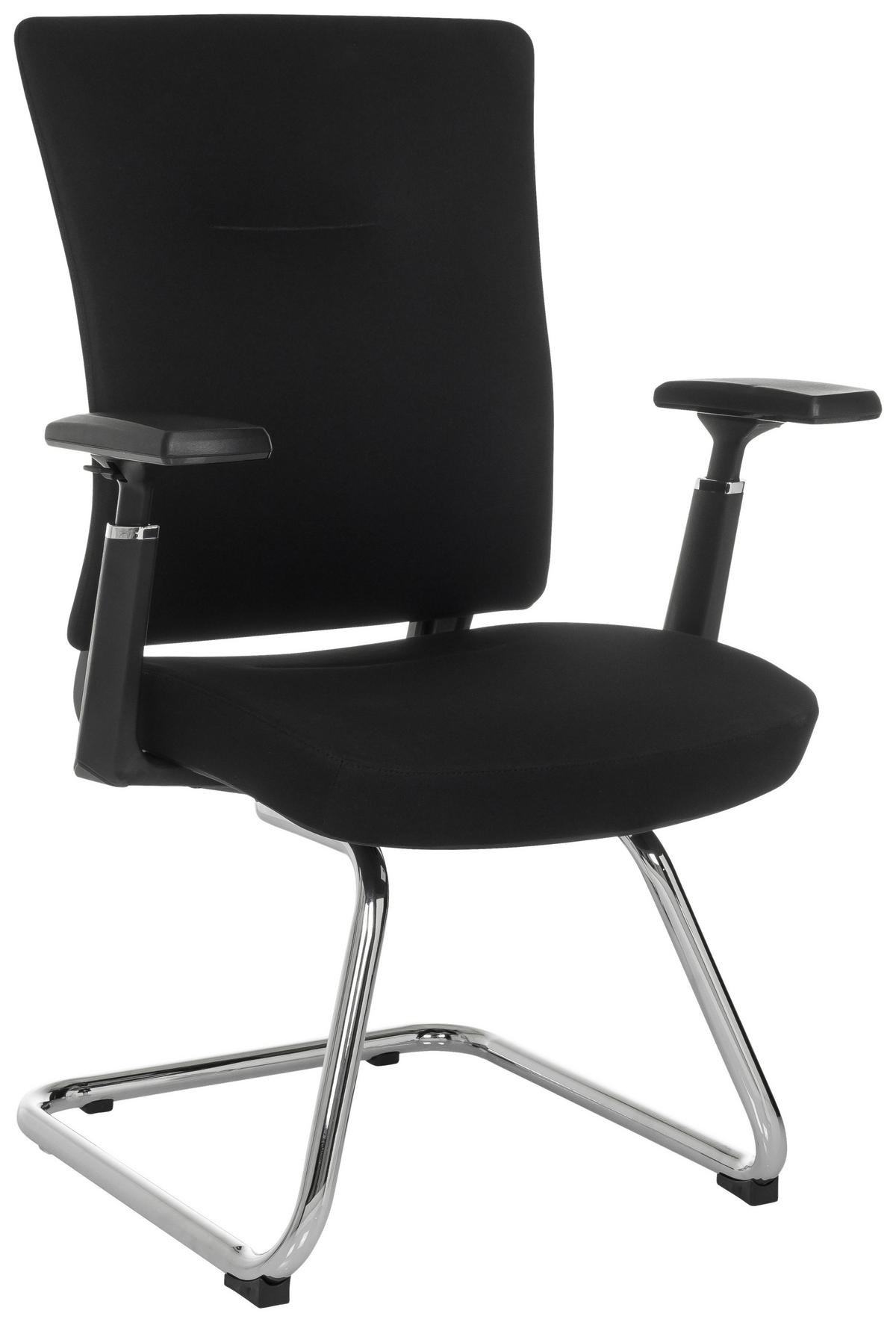 Besucherstuhl Captivo Pro V Schwarz B: 67 cm - Silberfarben/Schwarz, MODERN, Kunststoff/Textil (67/100/62cm) - MID.YOU